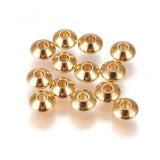 Steel Beads, Gilded Steel, Round, 5.5mm, 10 pcs