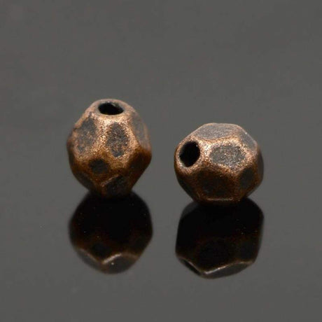 Uniq Perler Metal perler 50 stk. facetteret ovale metal perler 4x3,5 mm farve mix