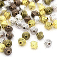 Uniq Perler Metal perler 50 stk. metal bicone med lille mønster, 6-7 mm