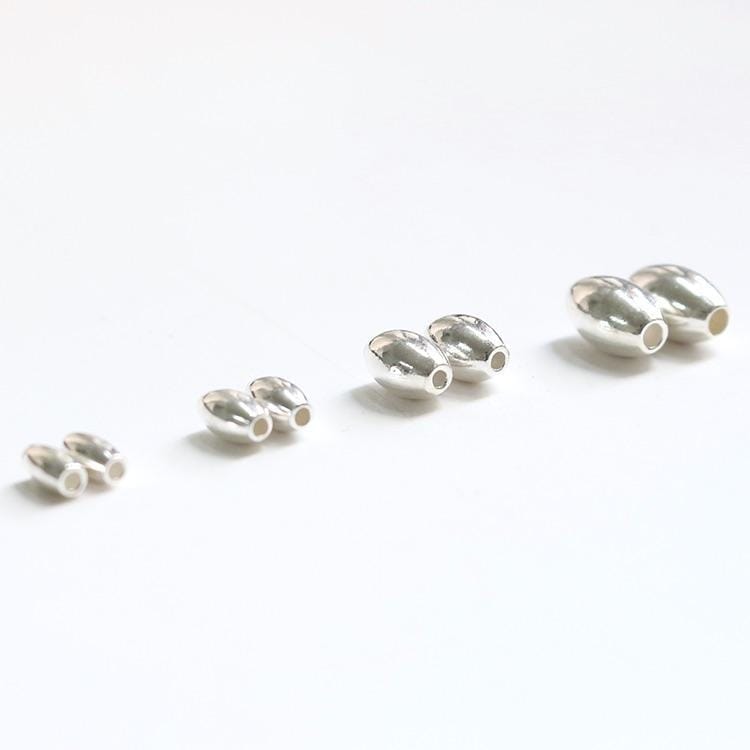 Uniq Perler metal perler 5x8 mm perle, sterling sølv/925, 10 stk.