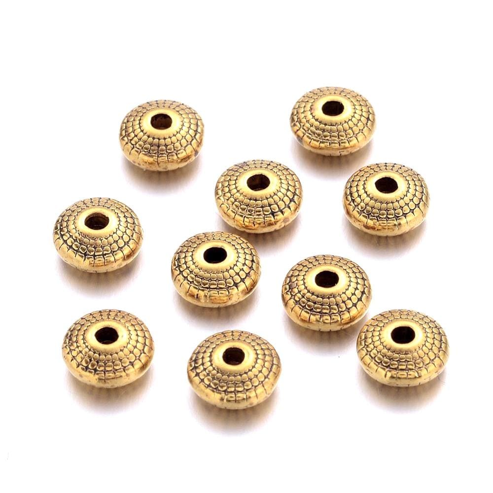 Gold-plated Metal Pearl, 8mm, 10 pcs.