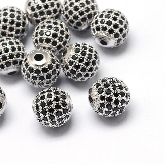 Uniq Perler metal perler Cubic Zirkonia perler 8 mm