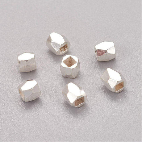 Uniq Perler Metal perler Facet metal perler 3x3 mm, 10 stk.