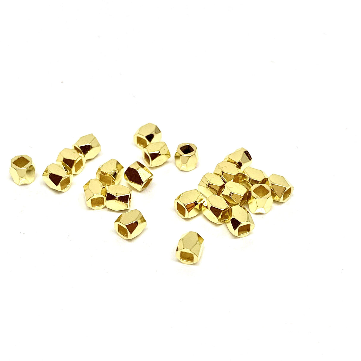 Metal Beads, Faceted, 3x3mm, 20 pcs