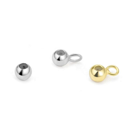 Uniq Perler metal perler Forgyldt sterling sølv stopper perler 3 mm med øje