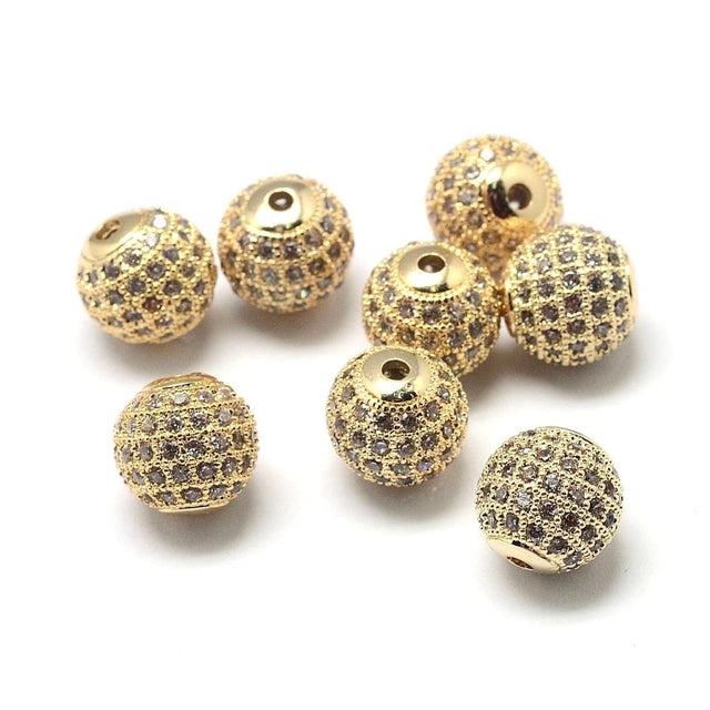 Uniq Perler metal perler Forgyldte Cubic Zirkonia perler 8 mm