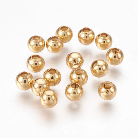 Uniq Perler Metal perler Forgyldte stål perler, 4x3,5 mm, 20 stk