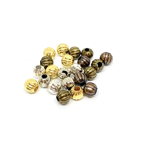 Rillede perler (Farvemix), flere størrelser, 50 stk. - Uniq Perler 