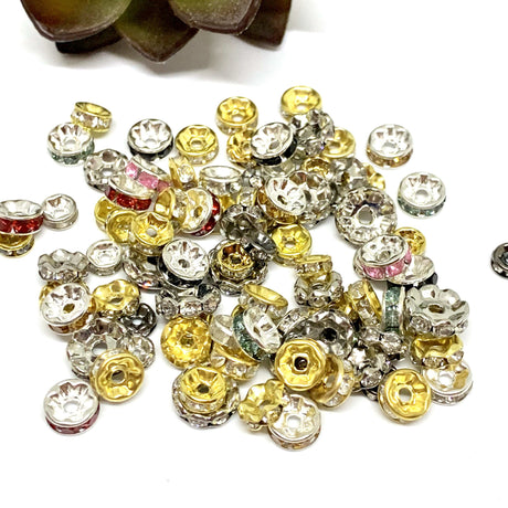 Uniq Perler Metal perler Spacer/rondel i ass. størrelser og farver. ca. 50 stk.