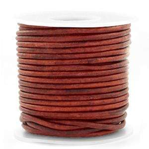 Leather cord, Flamed Wine Red, 3mm