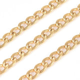 Chunky Armor Chain, Gold Plated Steel, 7x4.5x2mm
