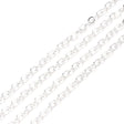 Uniq Perler Metervarer etc. Forsølvet oval kæde, str. 2,6x2x0,3 mm