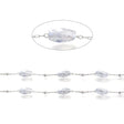 Uniq Perler metervarer Stål kæde med facetteret glas perler, elektroplatede.