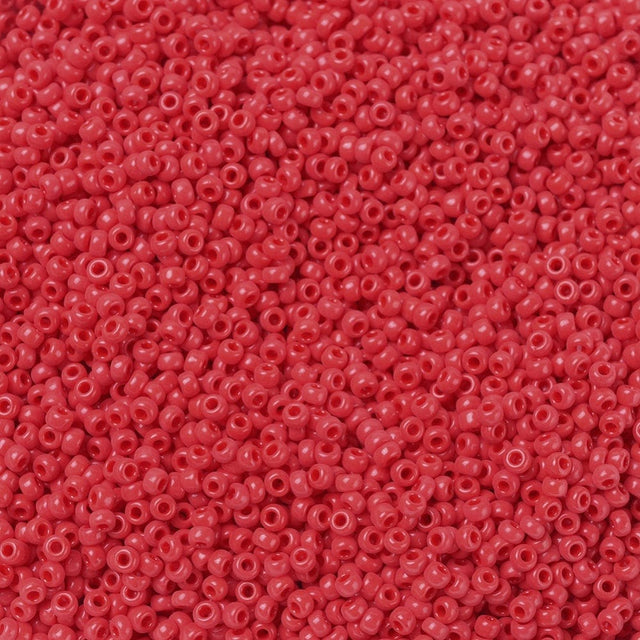 Uniq Perler miyuki beads 0407 Rocailles, Opaque Vermillion red 11/0