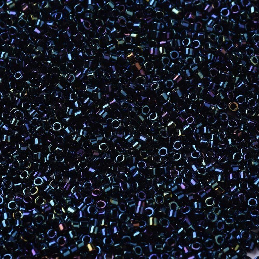 Miyuki delica pärlor, db 0002, metallisk mörkblå, 11/0