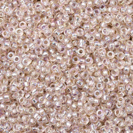 Uniq Perler miyuki beads 1023 Miyuki Rocailles Seed Beads, Silverlined Light Blush AB 11/0