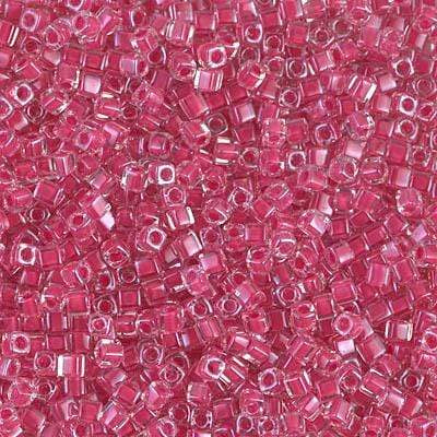 Uniq Perler miyuki beads SB18-208 Miyuki 1.8 mm Square/Kantet Perler, carnation pink Lined crystal