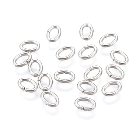 Uniq Perler o-ringe 20 stk ovale stål O-ringe, 3,5x2,5x0,5 mm
