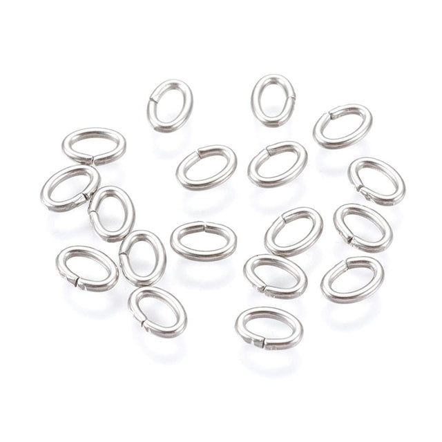 Uniq Perler o-ringe 20 stk ovale stål O-ringe, 6x4x1 mm