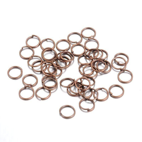 Uniq Perler o-ringe 50 stk. øsken/O-ringe i kobberfarvet metal str 6x0,7 mm