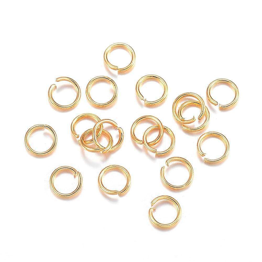 Ring/O-ringer, åpen, 24K gullbelagt stål, 5x1 mm, 20 stk.