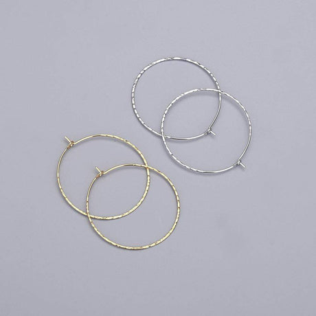 Uniq Perler ørekroge 20 mm creoler med mønster/sterling sølv