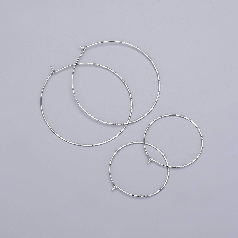 Uniq Perler ørekroge 20 mm creoler med mønster/sterling sølv
