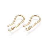 Ear hooks with zirconia stone, gold plated, 18x2.5mm