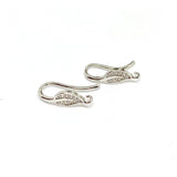 Ear Hooks With Small Zirconia Stones/Leaf Shaped