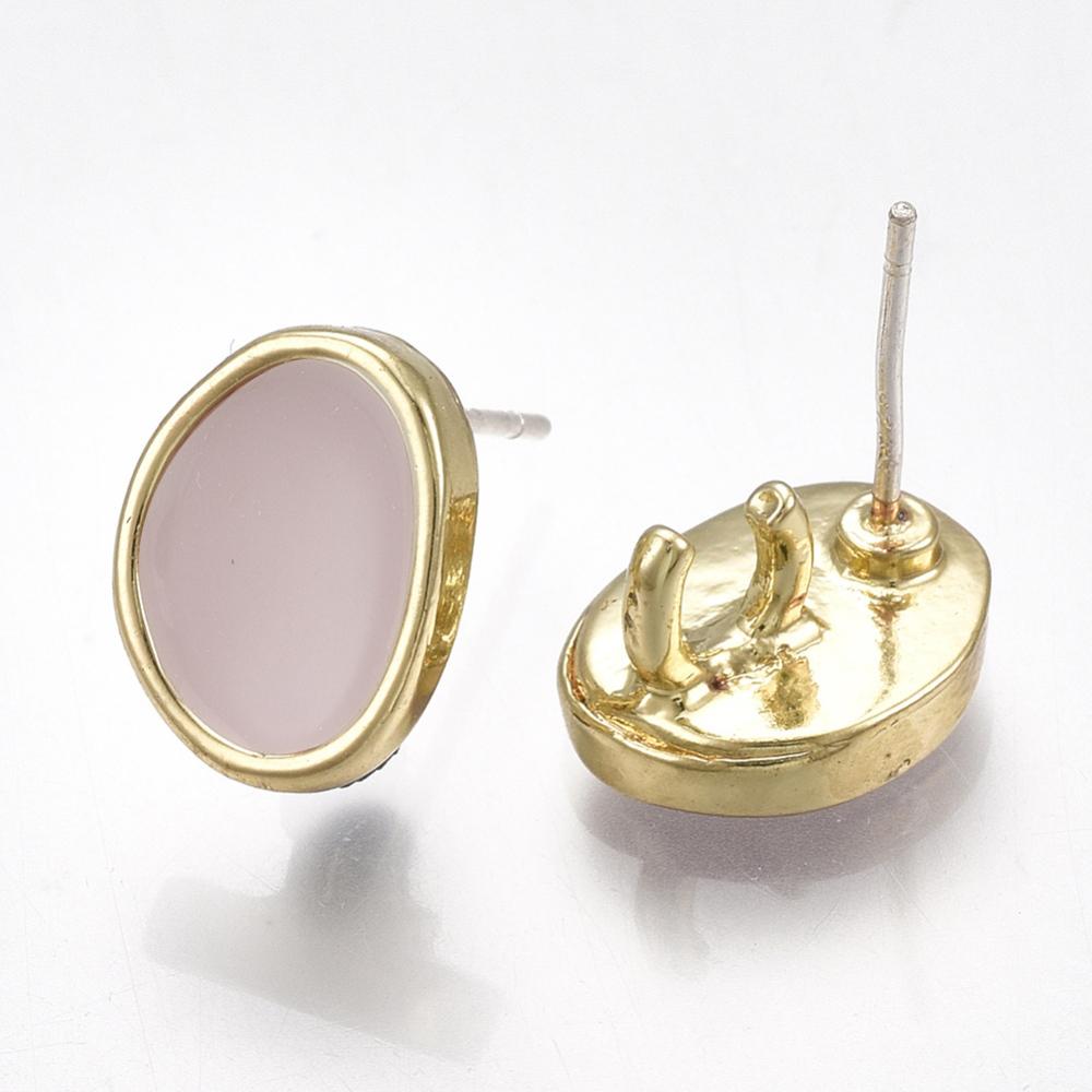 Uniq Perler ørestikkere Ørestikkere med rosa emalje 11,5x9 mm