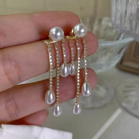 Uniq Perler ørestikkere Sterling sølv ørestikker med vedhæng/topboret perler