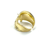 Uniq Perler ring Justerbar forgyldt sterling sølv fingerring til top/anboret perle