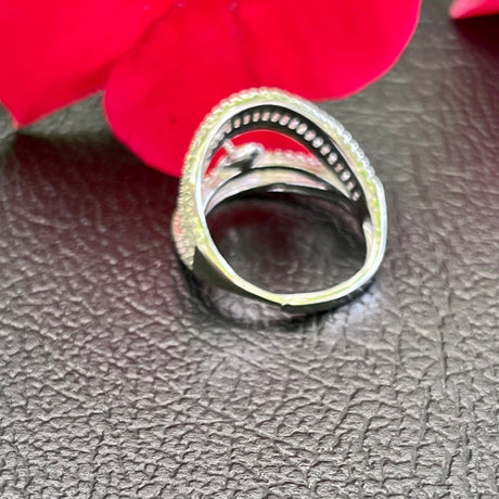 Uniq Perler Ring Justerbar sterling sølv fingerring til top/anboret perle
