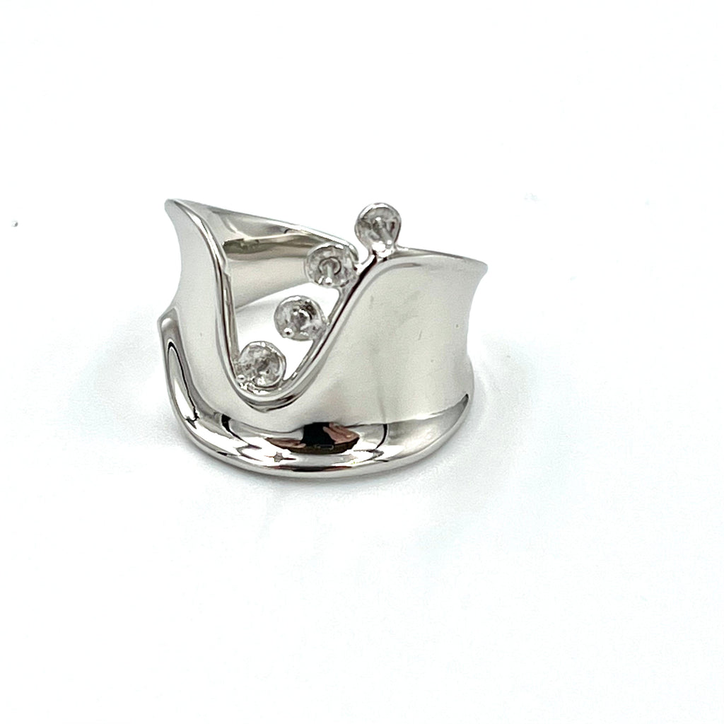 Uniq Perler ring Justerbar sterling sølv fingerring til top/anboret perle