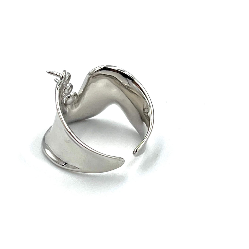 Uniq Perler ring Justerbar sterling sølv fingerring til top/anboret perle
