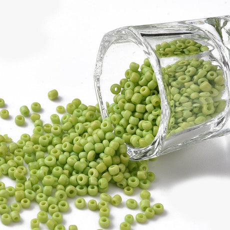 Uniq Perler seed beads 12/0- ca 2 mm seed Beads i lime grønt glas
