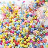 Uniq Perler seed beads 12/0- ca 2 mm seed Beads i perlemors, mix farver