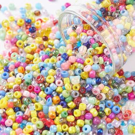 Uniq Perler seed beads 12/0- ca 2 mm seed Beads i perlemors, mix farver