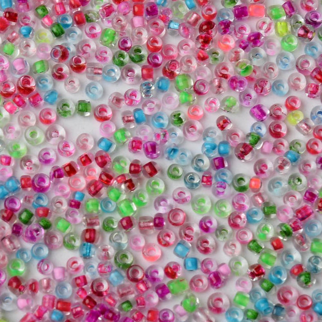 Uniq Perler seed beads I pose 12/0- ca 2 mm seed Beads i klare mix farver