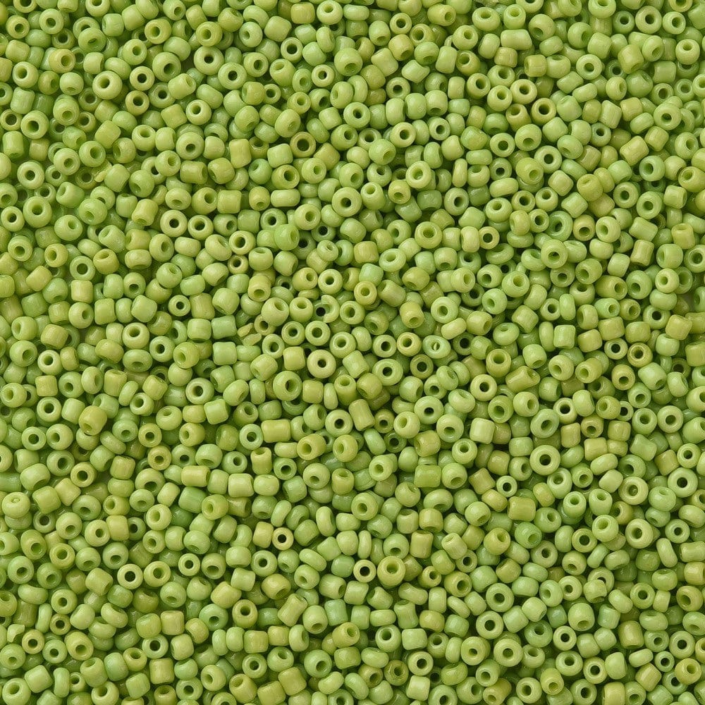 Uniq Perler seed beads I pose 12/0- ca 2 mm seed Beads i lime grønt glas