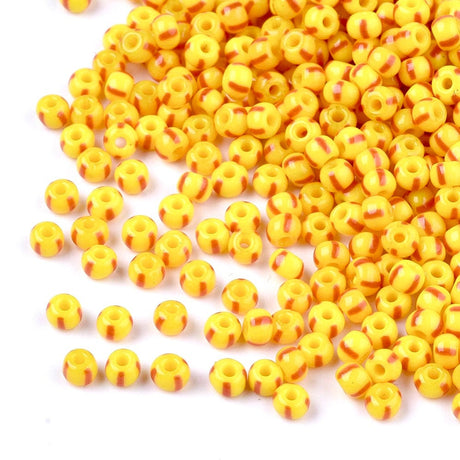 Uniq Perler seed beads I pose 3-3,5x2-2,5 mm stribet glas seed beads