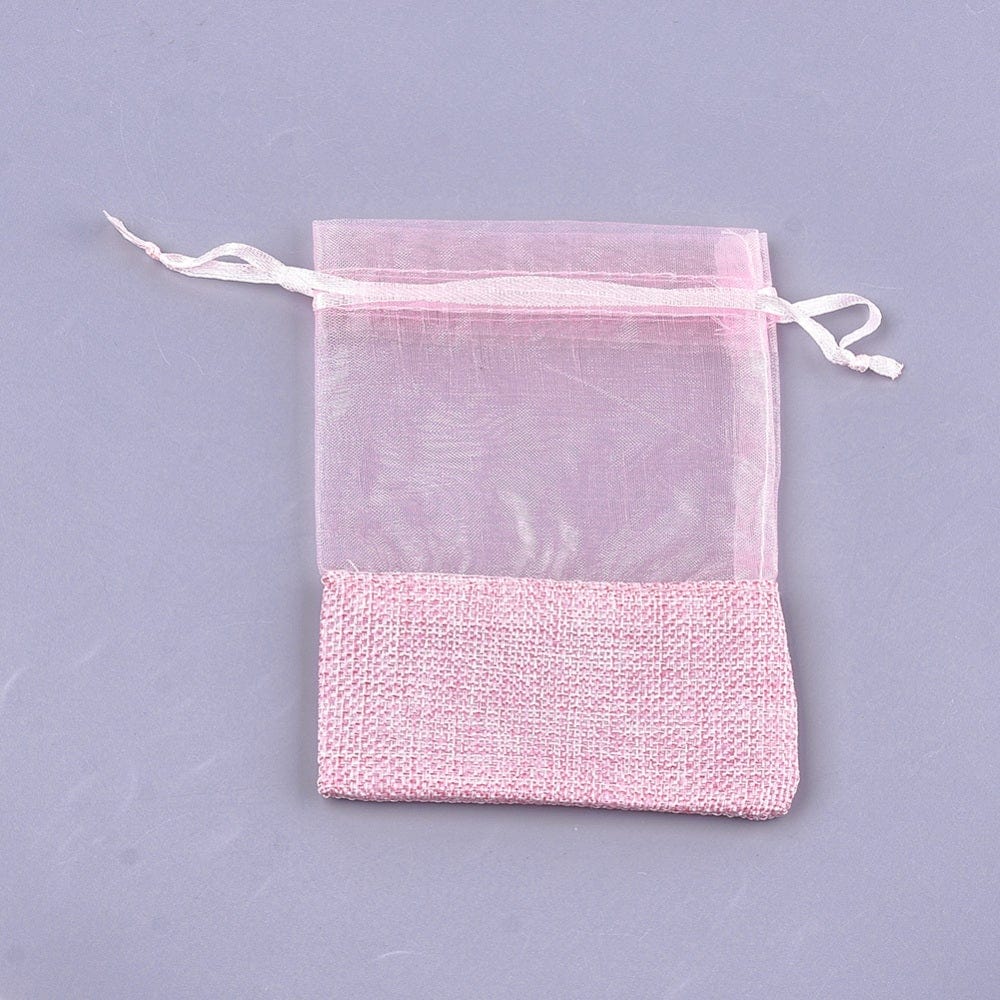 Uniq Perler smykkeposer 10 stk rosa smykkeposer med bånd 12x18 cm