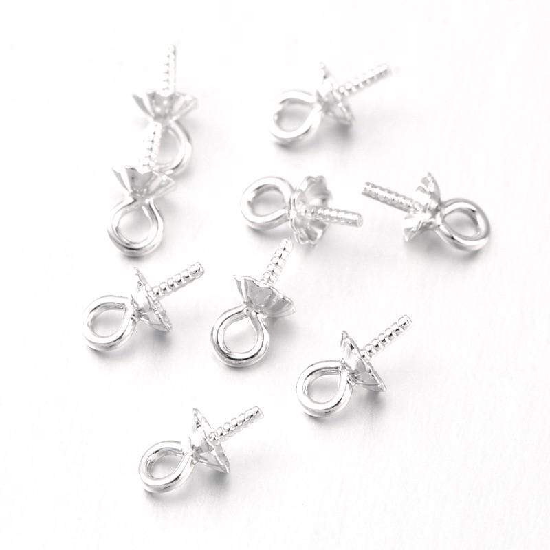Uniq Perler sterling sølv 5 stk små skruer/toppe til top/anboret perler i sterling sølv