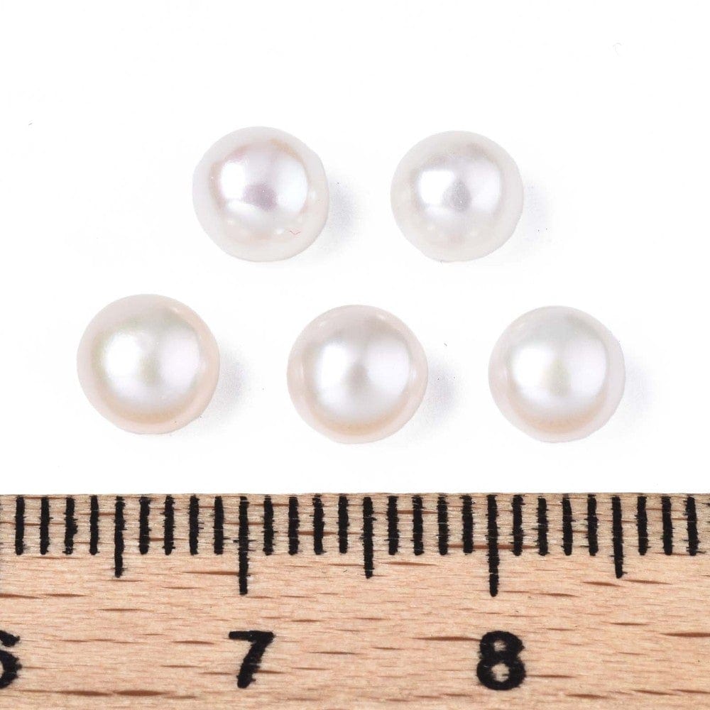 Uniq Perler Top/anboret perler. 5-6 mm ferskvandsperler topboret til evt. ørestikkere (Pr. par)
