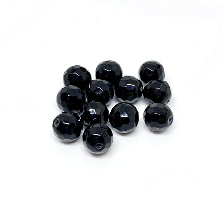 Uniq Perler Top/anboret perler. 5-6 / Sort / Onyx Top/anboret agat, facet 6 mm