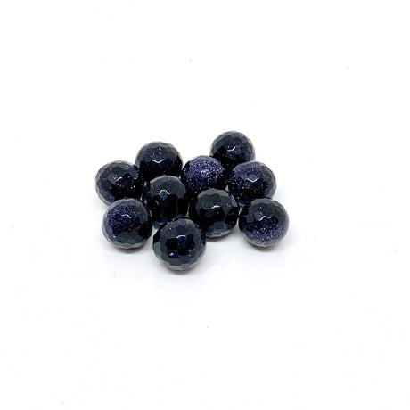 Uniq Perler Top/anboret perler. 7-8 / Blå / Diverse Top/an-boret Blue Goldstone 8 mm Facet