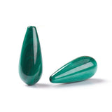 Uniq Perler Top/anboret perler. Top/anboret Malakit - Dråbe str, 20x8 mm