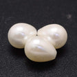 Uniq Perler Top/anboret perler. Top/anboret shell dråber, hvid 14x10 mm.