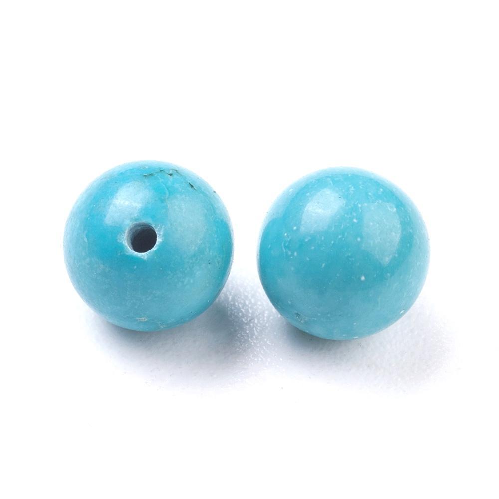 Turquoise beads, top/bored, 6mm