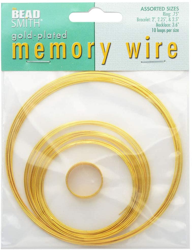 Uniq Perler Tråd etc DIY: Pakke med 5 x forgyldt memory stål wire